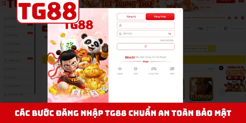 Các bước đăng nhập TG88 chuẩn an toàn bảo mật