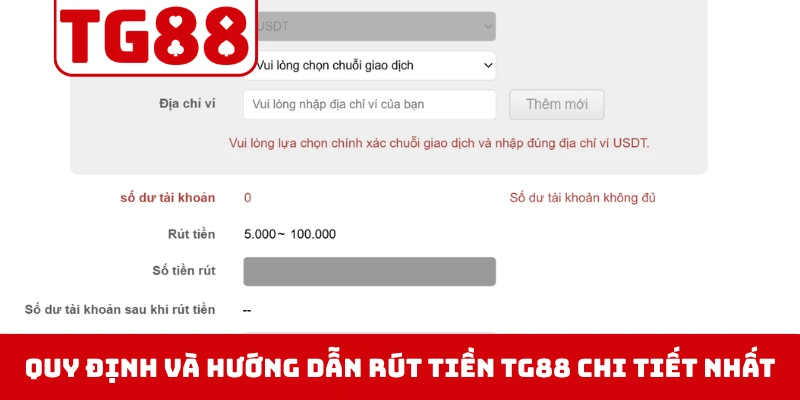 Quy định và hướng dẫn rút tiền TG88 chi tiết nhất